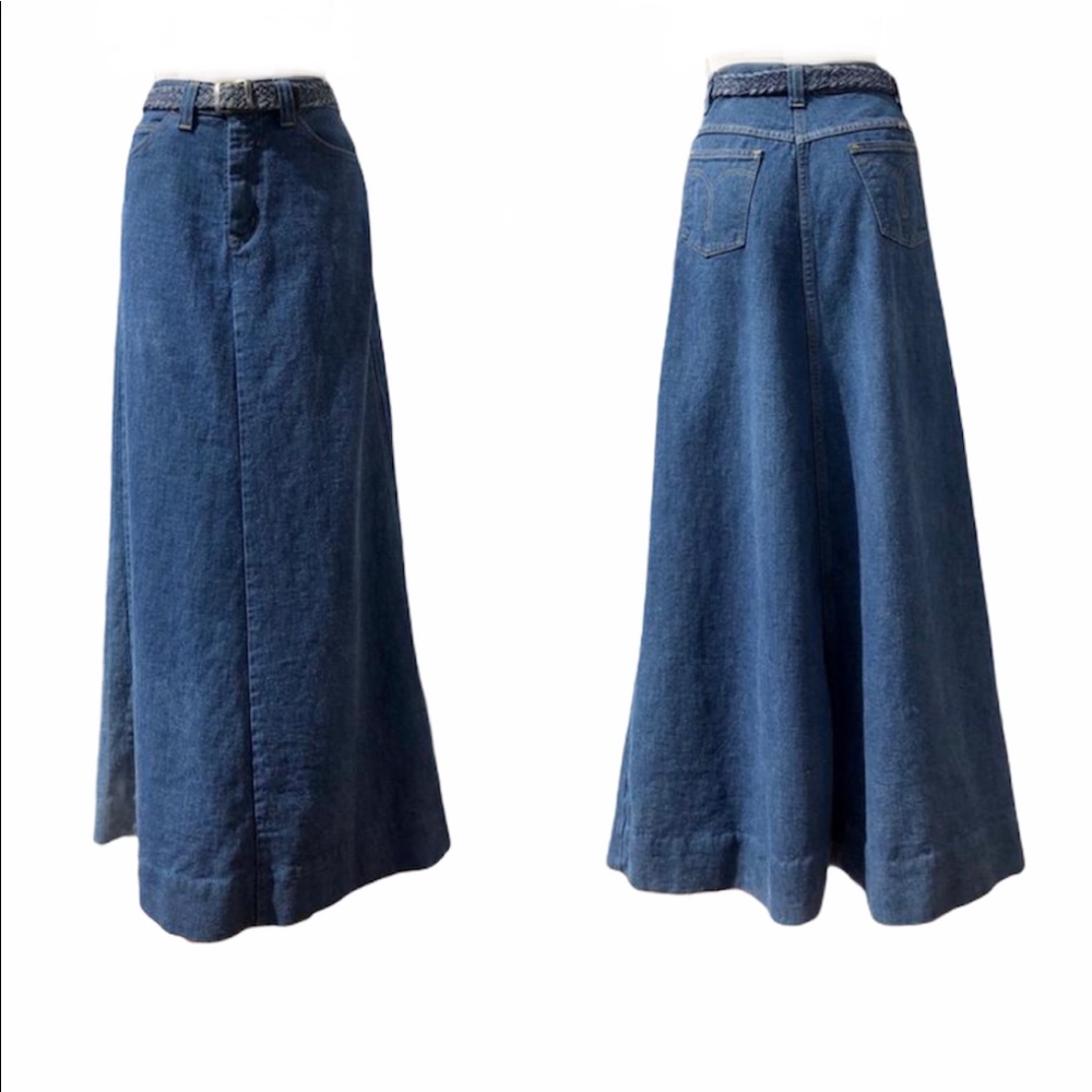 Vintage GWG Denim Long Maxi Skirt